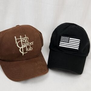 USA Don't Tread On Me Patch Hat & High Caliber Club NRA  Made in USA Hat.